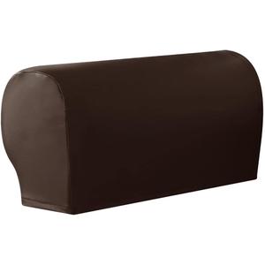 vctops Waterproof Faux Pu Leather Armrest Covers Vintage Stretch Arm Covers for Chairs Couch Sofa Armchair Slipcovers for Recliner Sofa 2pcs, Dark Coffee
