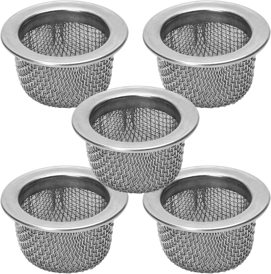 5 PCS Premium Double Filter Cocktail Smoker Screen Bowl Top Mesh Set - 1.3" Diameter, Stainless Steel, Washable, Permanent Jerky Screens for Cocktails and Whiskey (OD 1.3'', ID 0.97'')