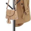 Coat Rack with Natural Marble Base, Metal Freestanding Coat Rack with 8 Hooks, Heavy Duty Coat Hanger Stand for Jacket,Coats,Hats,Scarves & Handbags for Bedroom, Hallway, Entrance,Office,Dorm (Black)