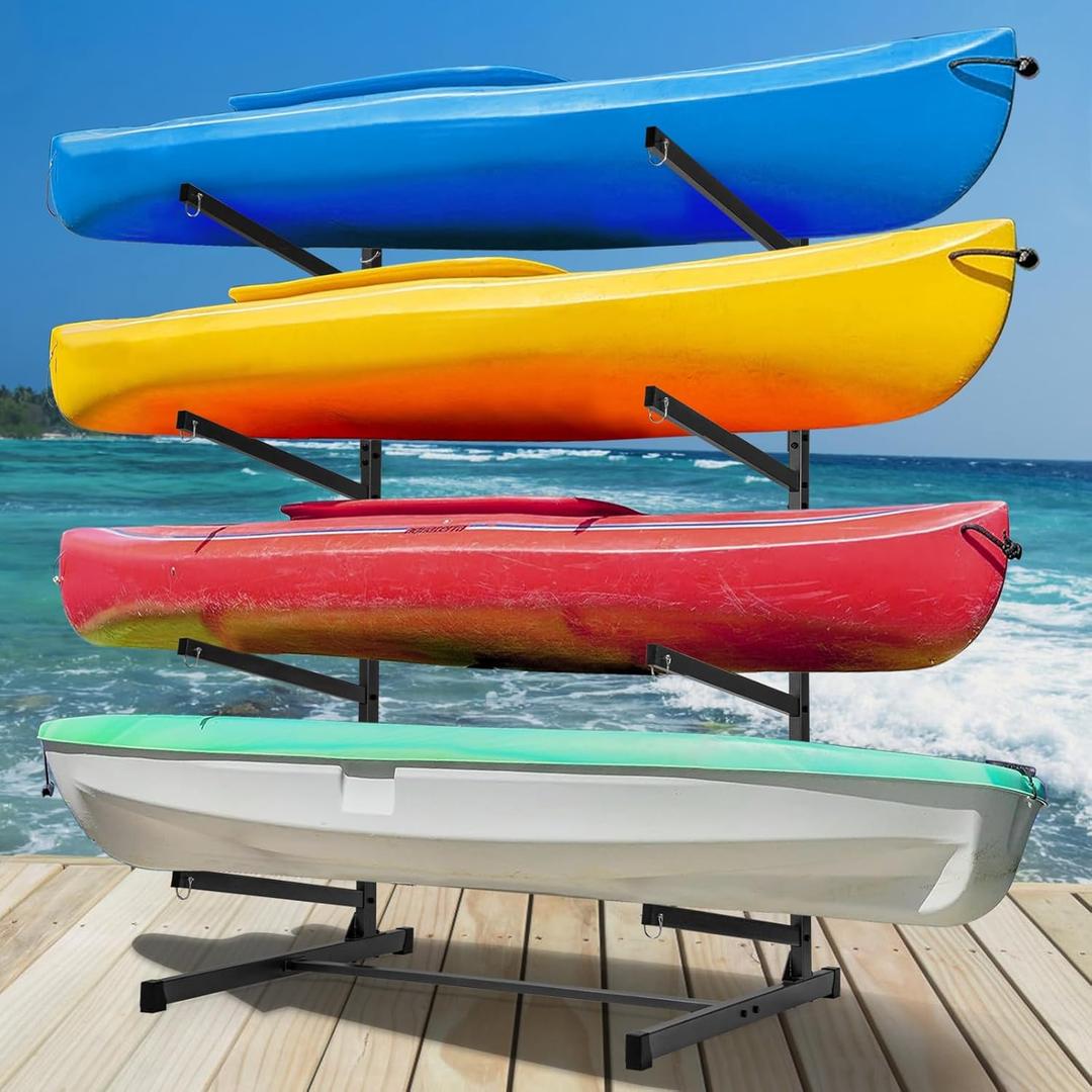 Kayak Storage Rack, Heavy Duty Kayak Racks for Garage and Outdoor Storage, Storage Rack for Kayak, Canoe, Surfboard & Paddleboard