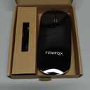 FENIFOX Bluetooth Mouse Slim Mini Whisper-Quiet Flat Portable Wireless Mice Rechargeable Compatible with Laptop,PC,Tablet Android Windows XP(Black)