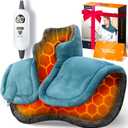 Graphene-Infused Heating Pad 3X Deeper Pain Relief, Weighted Instant Heating Pads for Neck and Shoulders, Heated Wrap w/ 6 Heat Options 4 Auto-Off Timer, Gifts for Mom Women Christmas Birthday (Blue)