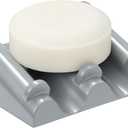 DOXOLOGY Gray Marble Soap Dish Bathroom Organizer - Resin Soap Dish with Rectangular Design 3.7" L x 2.8" W - Self Draining Soap Dishes Keeps Countertop Neat - Marble Look Soap Tray for Sink (Grey)