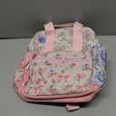 Itzy Ritzy Toddler Backpack - Daycare Bag - Features Adjustable Shoulder Straps, 2 Side Pockets & Spacious Interior with Wipeable Fabric Lining & Name Label, Ribbons & Roses Backpack (Small)