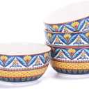 Bico Havana Cereal Bowls Set of 4, 26 oz Deep Ceramic Soup Bowls for Cereal, Salad, Noodles, Kitchen, Microwave and Dishwasher Safe, Gift for Housewarming and Thanksgiving