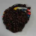 MODSIGHT Afro Puff Drawstring Ponytail with Bangs, Kinky Curly Ponytail Bun with Bangs Updo Hairpieces, Short Afro Puffs with Bang for Black Women (Black Brown to Deep Brown T2/33A) (1 piece set)