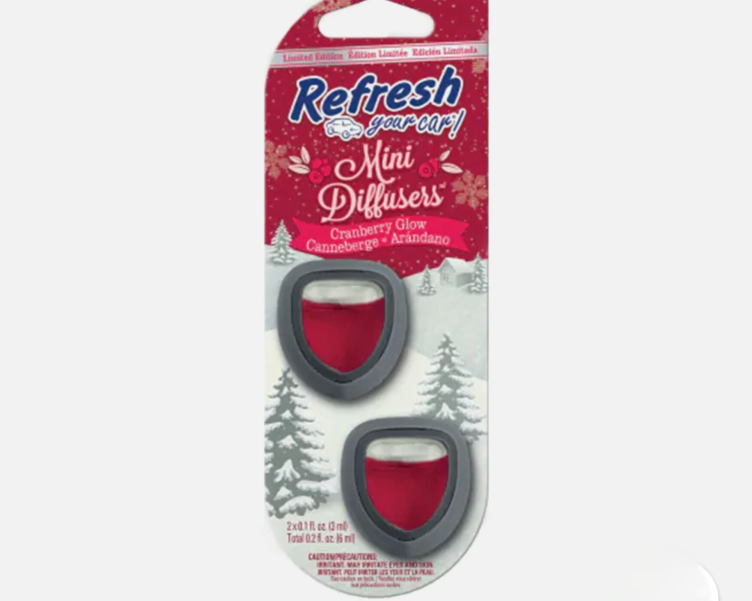 Refresh Your Car! Mini Diffuser - Car Air Fresheners, Cranberry Glow