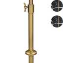 Adjustable-Height Marble Drink Table - 12x12x22-30, Black Marble & Antique Brass, Modern Round End Table, Side Table with Pedestal Stand for Small Spaces, Vintage Metal Martini Cocktail Accent (12-INCH WIDE TOP)