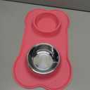 Hubulk Pet Dog Bowls 2 Stainless Steel Dog Bowl with No Spill Non-Skid Silicone Mat + Pet Food Scoop Water and Food Feeder Bowls for Feeding Small Medium Large Dogs Cats Puppies (M, Pink)