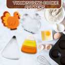 2 Pcs Extra Large 8" Thanksgiving Cookie Cutters Including Giant Candy Corn and Turkey Shaped Stainless Steel Mold Cutters for Fall Holiday Baking