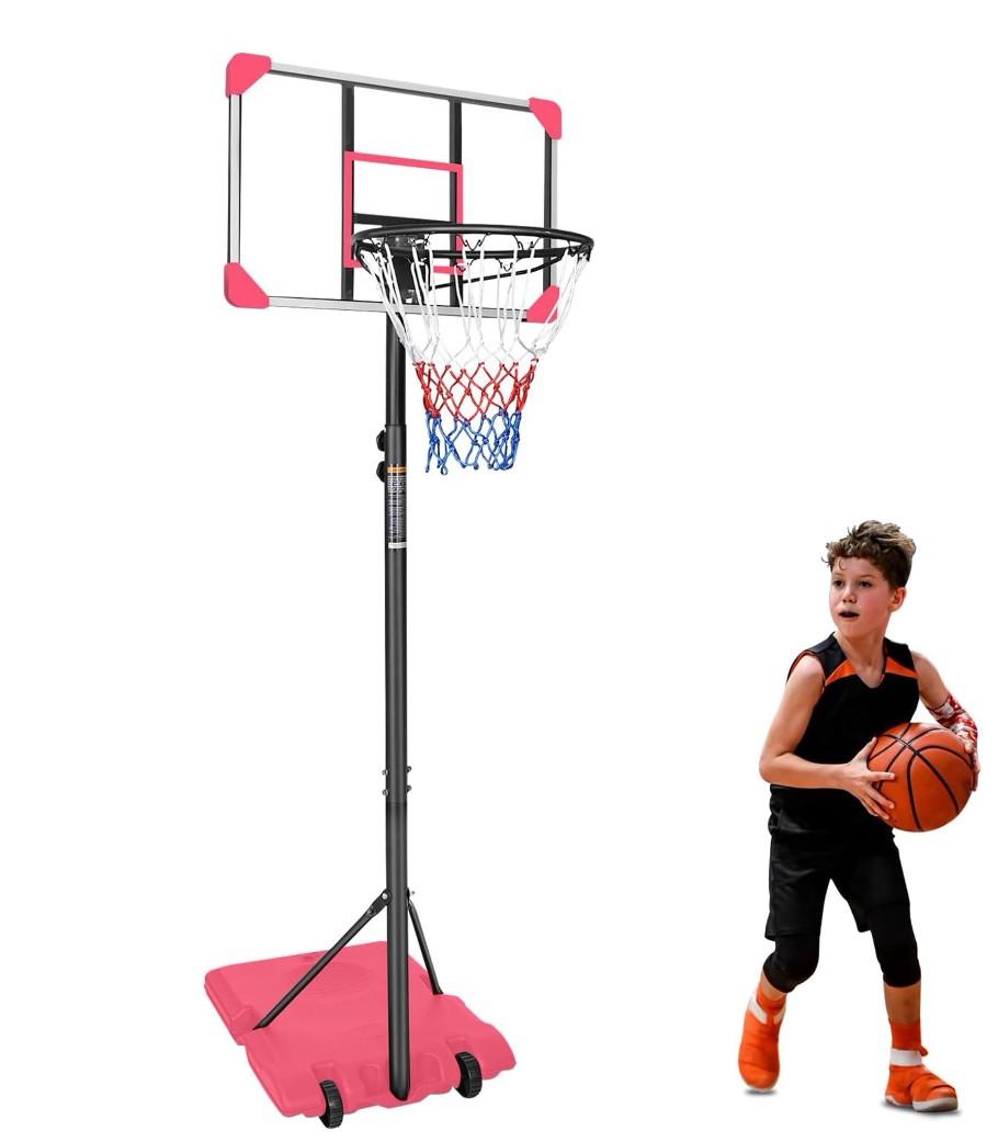 Rakon Portable Basketball Hoops & Goals Basketball System with 35.4 Inch Backboard, Height Adjustable 6.2ft -8.5ft for Adult Youth Teenagers Indoor Outdoor Use