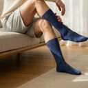 Men's Bamboo Fiber Dress Socks, Solid Color Breathable Moisture-Wicking, Brown Gray Navy, Crew Socks, 5 Pack, 9-13
