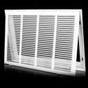24x18 Return Air Grille [Duct Opening Size],Return Air Vent Cover for Wall Or Ceiling,Steel Return Air Filter Grilles Removable Face/Door for 1 Inch Filters (24"W x 18"H [Duct Opening])