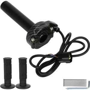 Electric Dirt Bike Throttle Handle Kit Compatible with Surron Light Bee X and S LBX, Imitation Carbon Fiber Quick Twist Throttle for Segway X260 X160 E-Ride Pro S E-Bike with Handlebar Grips