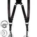 Camera Harness for 2 Cameras  Dual Shoulder Leather Camera Strap  Double Camera Harness for DSLR/SLR, Camera Straps for Photographers of All Levels, Padded Straps/Color Black