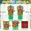 2 x 6 Pcs Hawaiian Luau Party Decoration 3.1 ft Tiki Totem Hanging Decorations with Tassels Tiki Door Banner Sign Garland Decor for Outdoor Summer Hawaii Luau Aloha Tropical Birthday Party Supplies