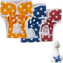Dog Diapers for Small Female Dogs, Washable Heat Pants, Pack of 3,Reusable Period Underwear for Puppies in Heat, Medium (Large)