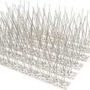 QIEGL Bird Spikes for Pigeons 304 Stainless Steel Small Birds Anti Bird Spike Metal Bird Deterrent Spikes Fence Spikes Cover 25 Feet (23 Pack Uninstalled)