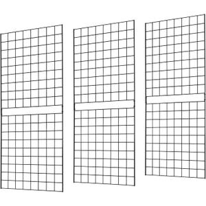 Grid Wall Commercial Grade Gridwall Panels Heavy Duty Grid Panel for Any Retail Display Wall Grid 2' Width x 5' Height, Black (Pack of 3) Easily Portable