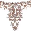 FINGERINSPIRE 1PC Sparkling Rhinestone Appliques Handmade Rhinestones Lace Applique Flower Beaded Embroidery Sew On Patches Rhinestone Applique Crystal Neckline Collar Patches for Wedding Dress Cloth