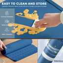 Electric Warming Tray for Food-Versatile Food Warming Mat for Parties- 3 Temperature Settings-Rollable & Portable,Premium Silicone Nano-Material with Auto Shut-Off - Heating Mat for Gatherings (Blue)