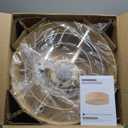 20" Rattan Boho Ceiling Fan with Light, Flush Mount Ceiling Fan with Light Remote Control, Caged Enclosed with 6 Speeds for Bedroom, Living Room, Foyer, Nursery