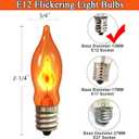Flickering Flame Light Bulbs 1W, C7 E12 Incandescent (12 Pack), UL Listed 2200K Orange, Candelabra Bulbs for Window Candles, Chandeliers, Halloween Night Lights, C7 String Light Replacement