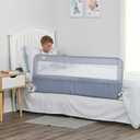 Regalo Safety 54 Extra Long Hideaway Bed Rail Guard for Toddlers, Toddler Bed Rail with Reinforced Anchor Safety System, 20 Tall Bed Safety Rail, Fits Twin, Full & Queen Beds, Gray