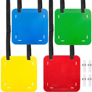 Tebery 4 Pcs Soccer Goal Target, Goal Shooting Training Targets with Adjustable Straps, Hanging Football Targets for Accuracy Agility, Flexible Soccer Training Equipment for Lacrosse Baseball Hockey
