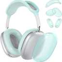 Silicone Case Cover for AirPods Max Headphones, Ear Pad Case Cover/Ear Cups Cover/Headband Cover for AirPods Max (USB-C/Lightning)(2024/2020), Soft Skin Accessories for Apple AirPod Max, Foggy Blue