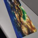 Wknoon. Extra Large Gaming Mouse Pad (31.5" x 11.8") with Durable Stitched Edges – The Persian Gulf Midnight Glow, A Topographical Representation of The Middle East and Central Asia XXL Desk Mat