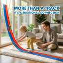15 Ft Flexible Race Track for Kids with 2 Toy Cars, Safe US-Certified PVC Car Track Withstands Repeated Bending, Compatible with 1/64 Scale Model Cars and Powerful Suction Cups for Indoor and Outdoor
