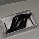 THESHY Women's Pointed Toe High Stiletto Heels Slingback Stretch Slip-on Pumps Backless Patent Leather Fashion Dress Shoes for Women (9, Black)