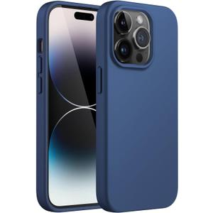 JETech Silicone Case for iPhone 14 Pro 6.1-Inch, Silky-Soft Touch Full-Body Protective Phone Case, Shockproof Cover with Microfiber Lining (Cobalt Blue)