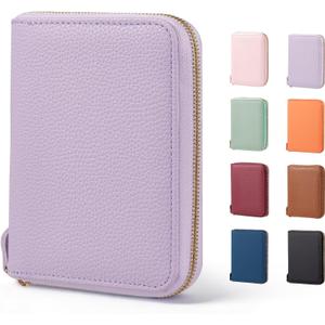 CoBak Passport Holder Cover with Safe Zipper Closure, Premium Passport Wallet for Travel, RFID Blocking Card Case, Waterproof Travel Accessories for Women, Paisley Purple