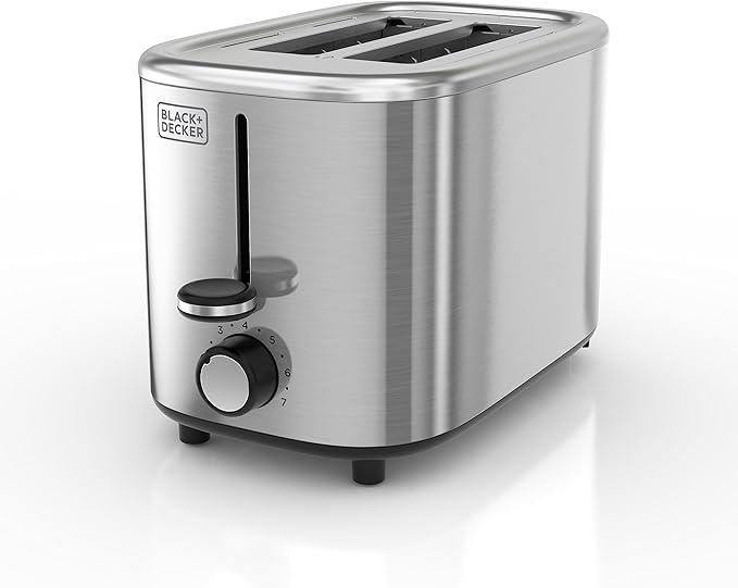 BLACK+DECKER® 2Slice Toaster with 7 Toast Shade Settings, ExtraWide Slots for Bagels, Stainless Steel Exterior Finish