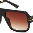 Retro Aviator Sunglasses for Men Women, Trendy Rectangle Womens Mens Shades Square Sun Glasses