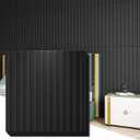 Art3d Slat Wall Panel, 3D Fluted Textured Panel 12-Tile 19.7 x 19.7in. - Cover 32 Sq.Ft., Black