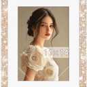 11x14 Bling Picture Frame, Display Pictures 8x10 with Mat or 11x14 Without Mat, Tabletop or Wall Mount Glitter Shiny Crystal Photo Frame With Sparkle Glass Rhinestones, Horizontally or Vertically(Golden)