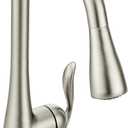 Moen Arbor Spot Resist Stainless One-Handle Pulldown Kitchen Faucet with Sprayer and a Reflex Docking System, Kitchen Sink Faucet Featuring Power Boost for a Faster Clean, 7594SRS