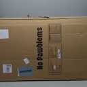 No Pawblems 55" Extra Tall Pet Gate with Adjustable Cat Door, 29-43" Auto Close Tall Dog Gate, NO Drilling Pressure Mounted for Doorways/Hallways, 1.37" Narrow Bar Spacing, White