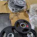 2-Inch Olympic Rubber Coate Cast Iron Weight Plate, 35LB Set With Safety Clips, Perfect for Weightlifting and Strength Training