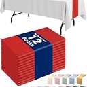 Pureegg Red Plastic Table Runners - 12 Pack, 14'' x 108'', Water Resistant & Disposable Centerpiece Decorations for Table Cloth, Wedding, Birthday, Holiday, Baby Shower, Party, Home Decor