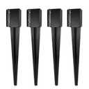 Fence Post Anchor 32 inch Ground Spike Heavy Duty Black Powder Coated Fence Stakes Post Base for Mailbox, 32 x 4 x 4 Inches Outer Diameter (Inner Diameter 3.6 x3.6 Inches), Pack of 4