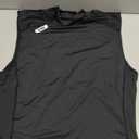 Nxtrnd Men's Turtleneck Compression Tank Top, Sleeveless Mock Neck (Black), XL