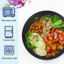 2 x Homienly Dinner Plates Set of 8 Unbreakable Wheat Straw Plates with Textured Design - Microwave & Dishwasher Safe - Perfect for Camping, Kitchen Use - Black, 9 inch