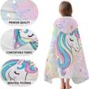 Unicorn Hooded Beach Towel for Kids, Pink Tie Dye Hooded Towels for Toddlers 30" x 50", Kids Beach Towels for Pool, Travel, Swim, Unicorn Wearable Bath Towel for Girls, Toddlers