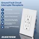 10 Pack GFCI Outlets 15 Amp, Outdoor Weather Resistant (WR), Self-Test GFI Receptacles with LED Indicator, Ground Fault Circuit Interrupter, Screwless Wallplate Included, UL Listed, White