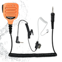 WODASEN 3.5mm 1-Pin Speaker Mic Walkie Talkie Handheld Shoulder Microphone for Yaesu Vertex VX-6 VX-6R VX-7 VX-7R FT-60R FT-65R FT5DR FT-3DR FT-70DR VX-170 EVX-S24 Standard Horizon Radio (128-Orange)