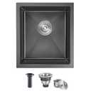 MENATT 15"x17" Undermount Single Bowl Bar Sink 304 Black Stainless Steel